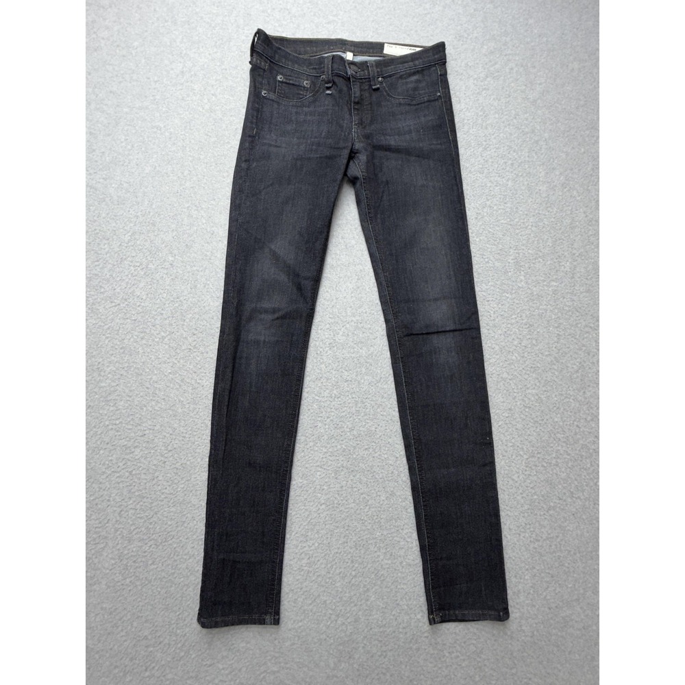 Rag & Bone Jeans Womens 27 Black Mid Rise Skinny Stretch Denim W1502K122BLK